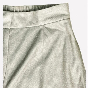 WAYF DREAM GOLD & SILVER TROUSERS METALLIC WIDE LEG  SEQUINS PANTS STRETCH